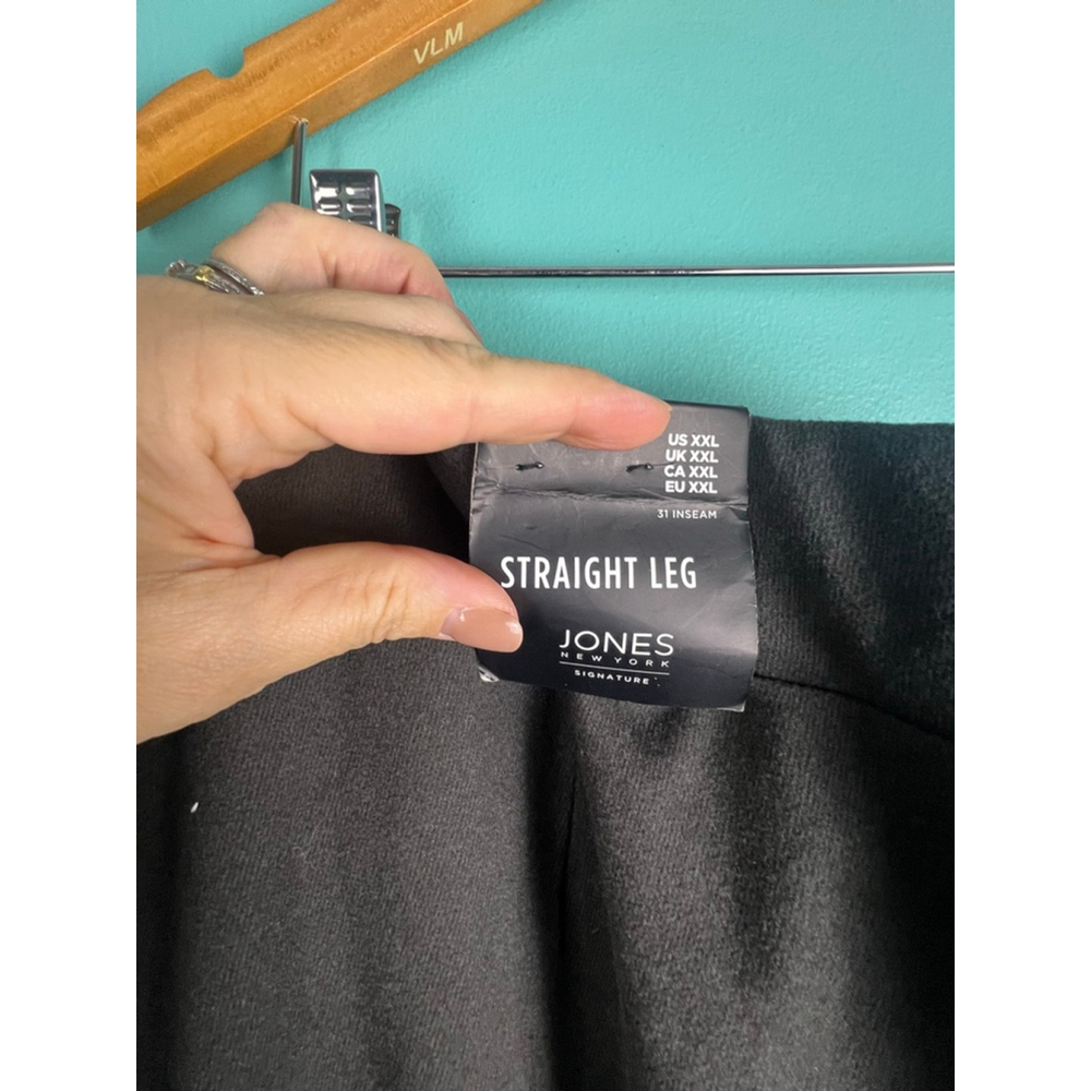 Women's Jones New York Signature Straight Leg Pants XXL Charcoal NWT - Picture 4 of 6